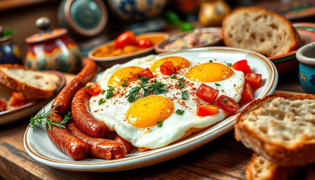 Spanish eggs dish Spanish eggs dish